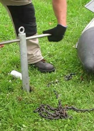 установка якоря очень проста Противоугонный якорь для лодки